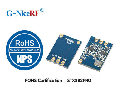 NiceRF ASK Transmitter Module STX882Pro Pass ROHS certification