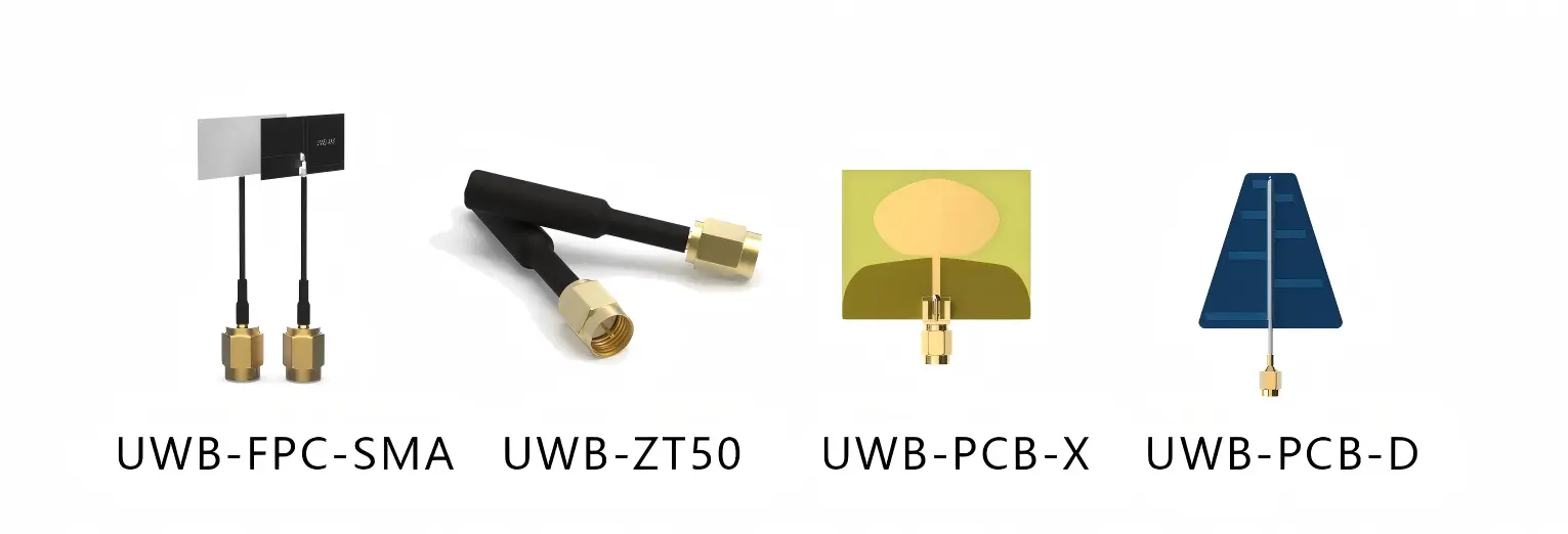 UWB653Pro antenna options: PCB, rod (UWB-ZT50), and FPC types UWB653Pro antenna options: PCB, rod (UWB-ZT50), and FPC types