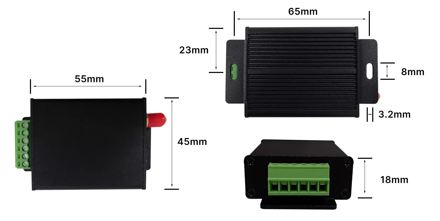 Mechanical dimensions of wireless UART LoRa module LoRaStar6200 Mechanical dimensions of wireless UART LoRa module LoRaStar6200