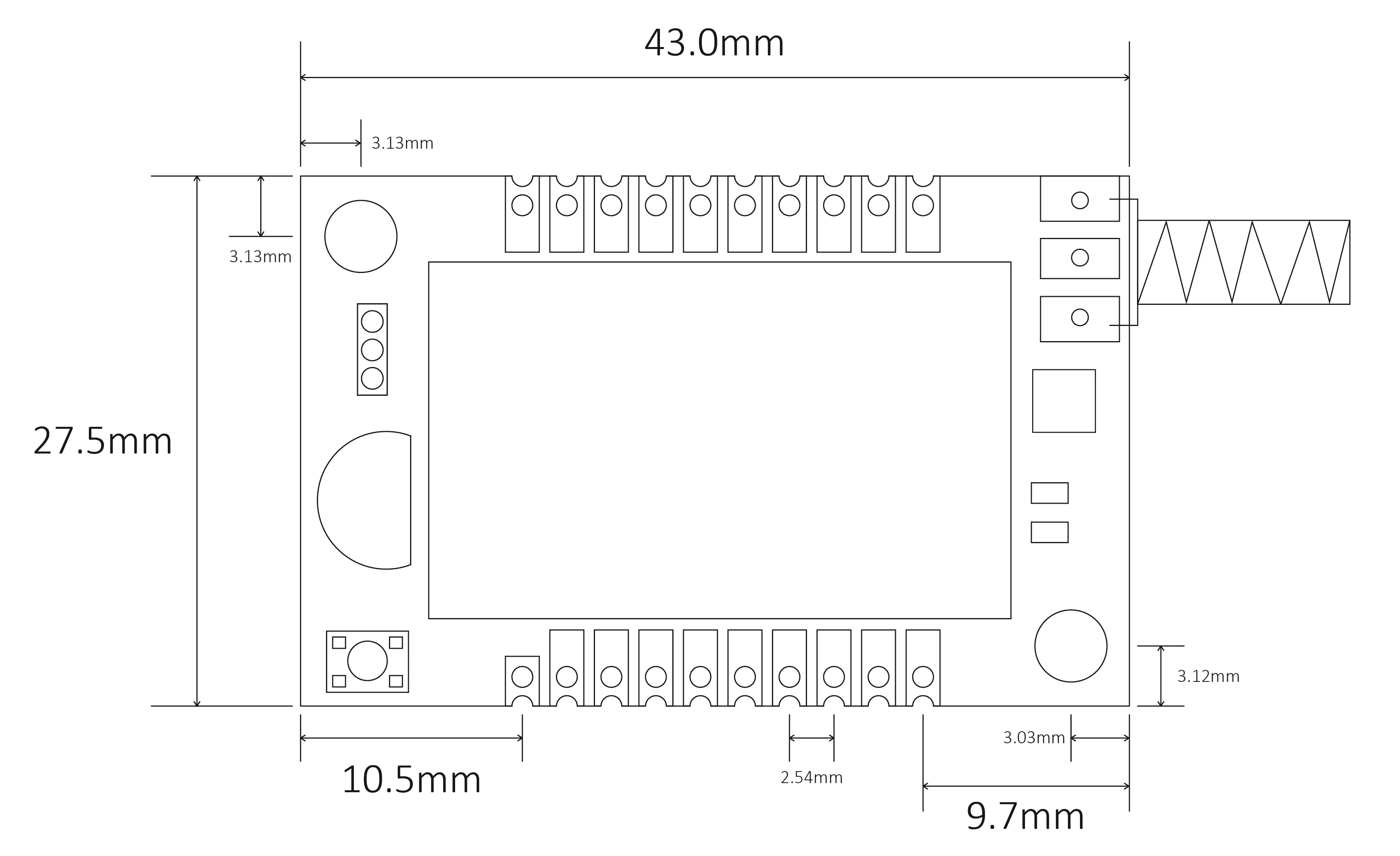 Mechanical dimensions of IoT temperature and humidity sensor monitoring node IOT-THS010 Mechanical dimensions of IoT temperature and humidity sensor monitoring node IOT-THS010