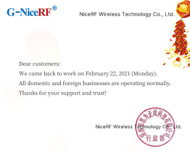 End of CNY holiday 2020 ---NiceRF