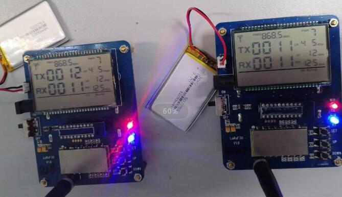 Wireless module LoRa1276F30 function demonstration board test