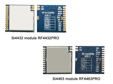 What is the difference between the Si4432 module and the Si4463 module