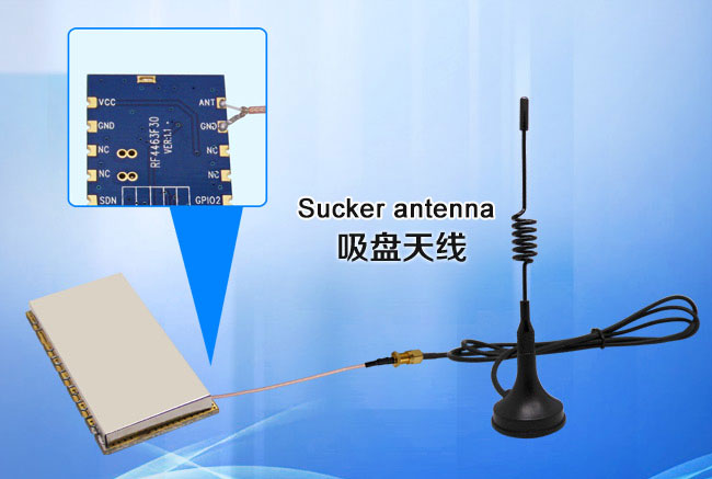 433 MHz module connect the sucker antenna