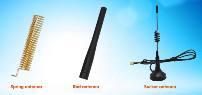 Spring antenna, rod antenna and sucker antenna