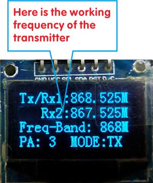 Set the frequency of the demo board to be consistent with the module to be tested