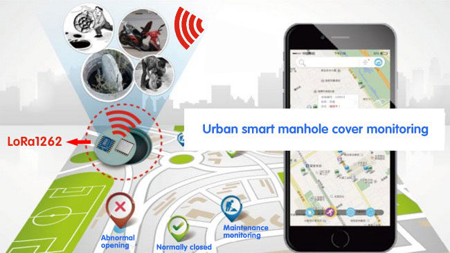 The wireless module LoRa1262 is applied to the smart manhole cover solution