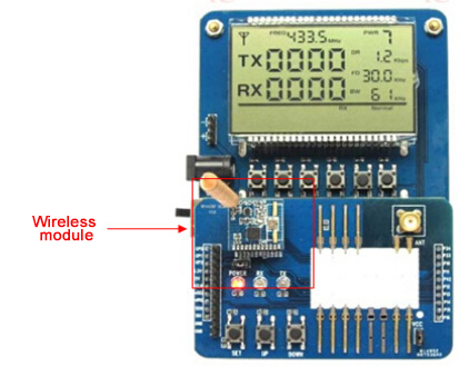 Figure 2: NiceRF DEMO demo board and wireless module hardware connection
