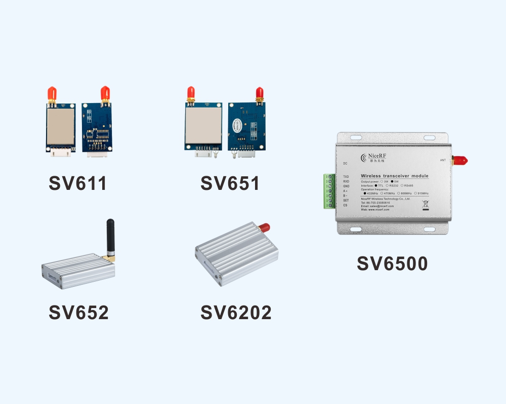 Uart rf module SV611, SV651 and rf modem SV652, SV6202, SV6500.