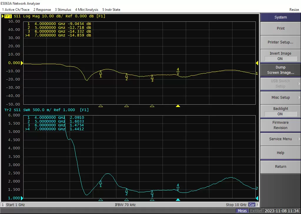 VSWR Chart of UWB - PCB - D VSWR Chart of UWB - PCB - D